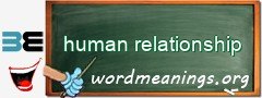 WordMeaning blackboard for human relationship